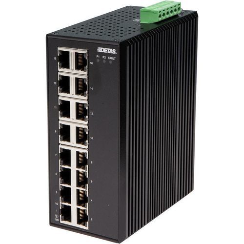 Ethernet-Switch / unmanaged - ESNU-16100 - DETAS - 16 Ports / Gigabit-Ethernet / für DIN-Schiene