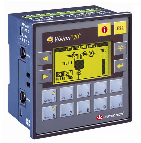 On-board-SPS - 128 x 64 pixels, RS232, RS485 | Vision120™ series - Unitronics - mit integriertem E/A / Modbus / für Feldbus