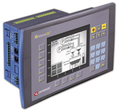 On-board-SPS - 5.7", 320 x 240 pixels, RS232, RS845 | Vision280™ series - Unitronics - mit integriertem E/A / Ethernet TCP/IP / für Feldbus