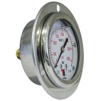 Manometer mit Zifferblatt-Anzeige - MFI6304 series - Dicsa - Edelstahl / mit Kapselfeder / Prozess