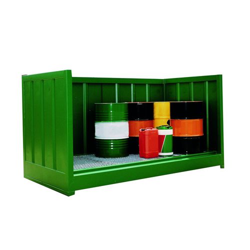 Auffangwanne für Fässer - IS8B - Empteezy - Stahl / für Palette / mit verzinktem Gitterrost