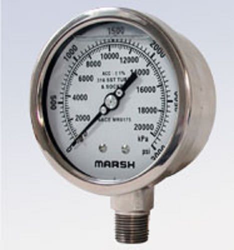 Manometer mit Zifferblatt-Anzeige - NACE MR0175 - Marsh Bellofram - Gewinde / Edelstahl / Rohrfeder
