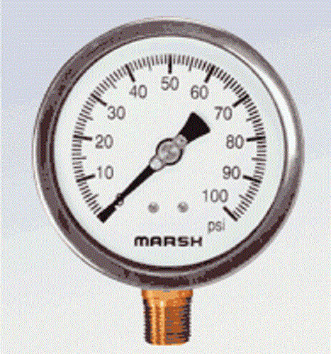 Manometer mit Zifferblatt-Anzeige - Marsh Bellofram - Gewinde / Rohrfeder / Prozess