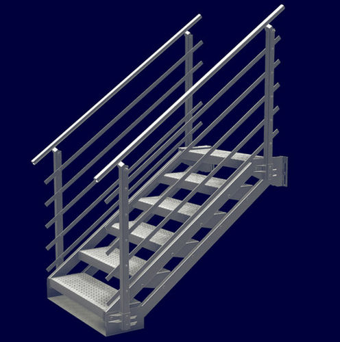 Gerade Treppe - Graepel - galvanisierter Stahl