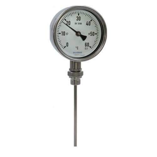 Bimetall-Thermometer - B20 - Manfred Jünemann Mess- und Regeltechnik GmbH - mit Zifferblatt-Anzeige / gehärtet / Tauchfühler