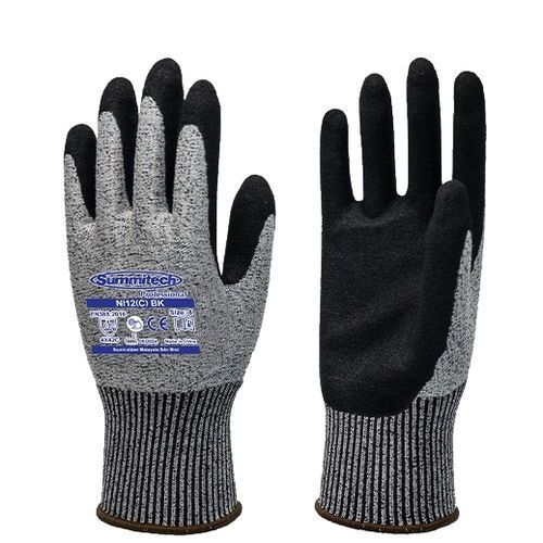 Handschuh für Materialumschlag - NI12(C) BK - Sumirubber Malaysia Sdn. Bhd. - Industrie / Schnittschutz / Nitril