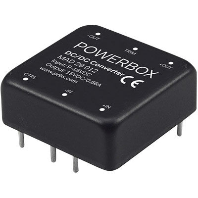 DC/DC-Wandlermodul / Spannungsbereich Eingang 2:1 - MAD29 series - Powerbox - SMD / Industrie / Einfachausgang