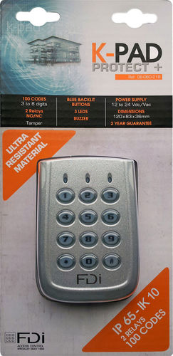Nummernblock / 12 Tasten - GB-060-218 - FDI MATELEC - wandmontiert / Zink / IP65