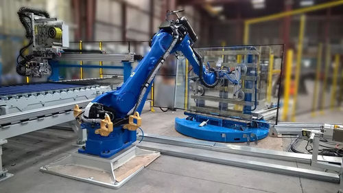 Roboterzelle zum Entladen - TECAUMA - für Glasscheiben / Zweikomponenten