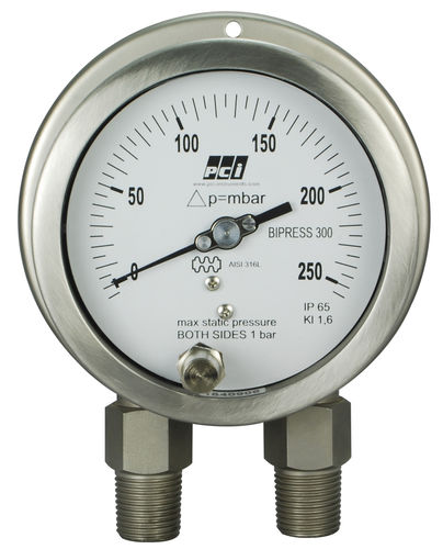 Differential-Manometer - BP300 - PCI INSTRUMENTS LTD - mit Zifferblatt-Anzeige / Gewinde / Edelstahl