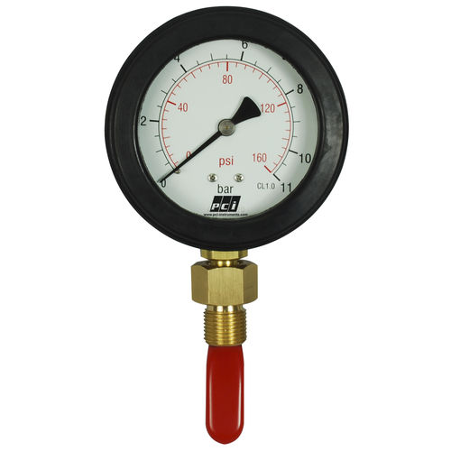 Analoges Manometer - GG100 - PCI INSTRUMENTS LTD - Edelstahl / Messing / mit flüssigkeitsgefüllter Rohrfeder