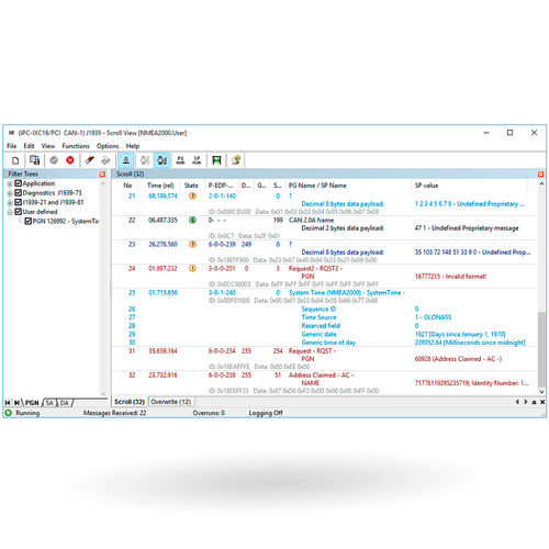 Analysesoftware - J1939 Module - IXXAT Automation - für Test / Netzwerkmanagement und -konfiguration / Datenbank