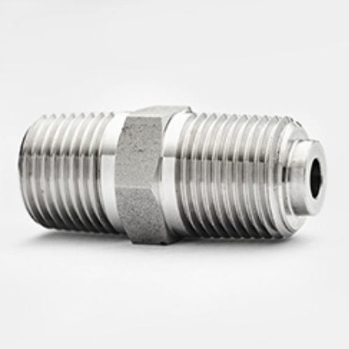 Edelstahlnippel - PHSH6 - PUSHNA INTERNATIONAL - Gewinde / sechseckig / NPT