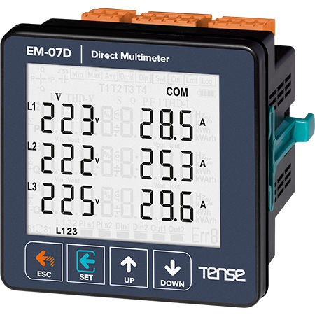 Digitales Multimeter - EM-07D - Tense Electronic - für Schalttafeleinbau / 300 V / 10000 A