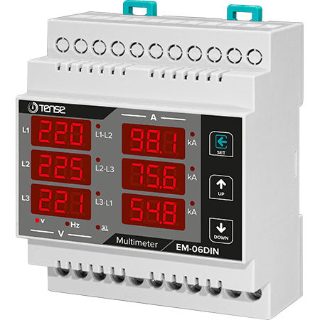 Digitales Multimeter - EM-06DIN - Tense Electronic - für DIN-Schiene / 300 V / 5 A