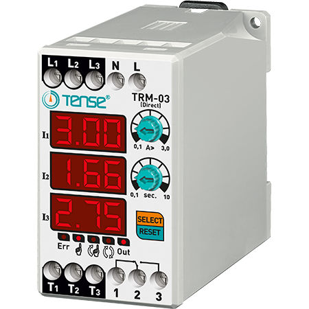 Thermoschutzrelais - TRM-03 - Tense Electronic - dreiphasig / für DIN-Schiene / digital