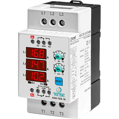 Thermoschutzrelais - KON-TER-18 - Tense Electronic - dreiphasig / für DIN-Schiene / digital