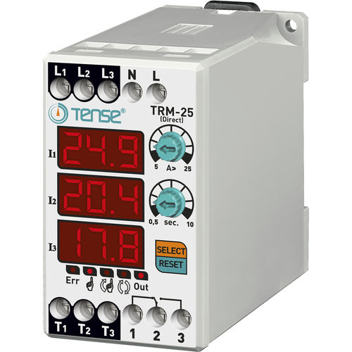 Überlastschutzrelais - TRM-25 - Tense Electronic - dreiphasig / für DIN-Schiene / digital