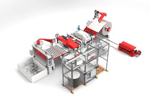 Schneidanlage mit oszillierender Säge - Elma machine - für Metall / für Spulen / Markier