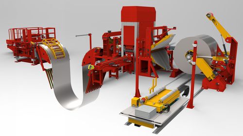 Ausschneid-Pressenstraße - Elma machine - für Aluminium / für Stahl / Rollen