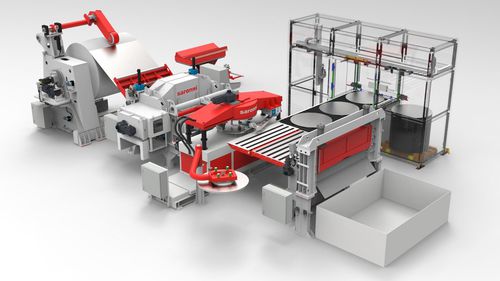 Schneidanlage für Scheiben - Elma machine - Rundmesser / für Metall / Stapel
