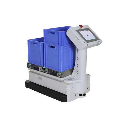 Fahrerloses Transportsystem / für Materialumschlag - KLT - MT Robot AG - zum Laden / zum Entladen