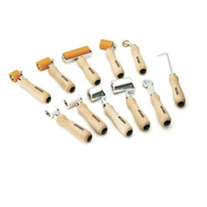 Andrückroller mit Holzgriff - 297512 - SIEVERT AB - Stahl
