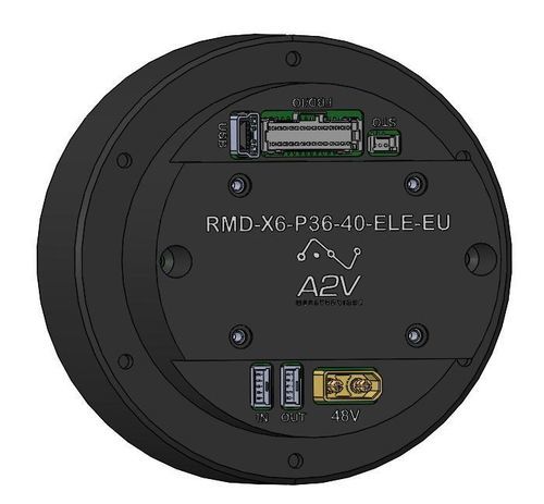 Bürstenloser Servomotor - RMD-X6-P36-40-ELE-EU - A2V Mécatronique - 48 V / Pancake-Typ / mit integriertem Drehgeber und integrierter Steuerung