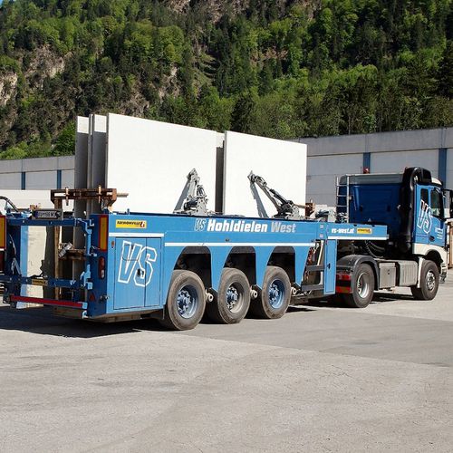 Plattform-Sattelauflieger - PrefaMAX - Faymonville Distribution S.A. - 3-Achsen / angehängt / für Betonfertigteilwerk