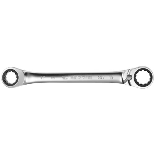 Offener Ringschlüssel / 1/2" - 65.1/2X9/16 - FACOM - Chrom / mit versetzten Köpfen / kompakt