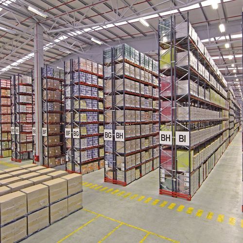 Palettenregal - MECALUX - Warenlager / für die Lebensmittelindustrie / Mehrplatz