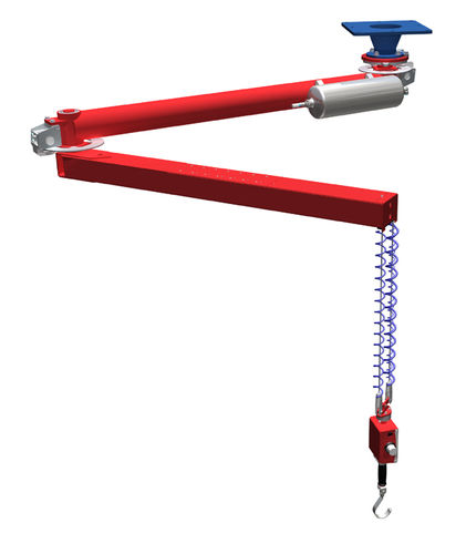 Pneumatischer Manipulatorarm - max. 150 kg, 1 600 mm - HUSCH GmbH - mit Flaschenzug / hängend / mit Hebekabel