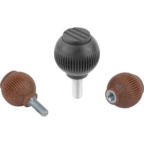 Gewindeknopf - K0253 series - HEINRICH KIPP WERK GmbH & Co. KG - Kugel / Thermoplast / mit Stift