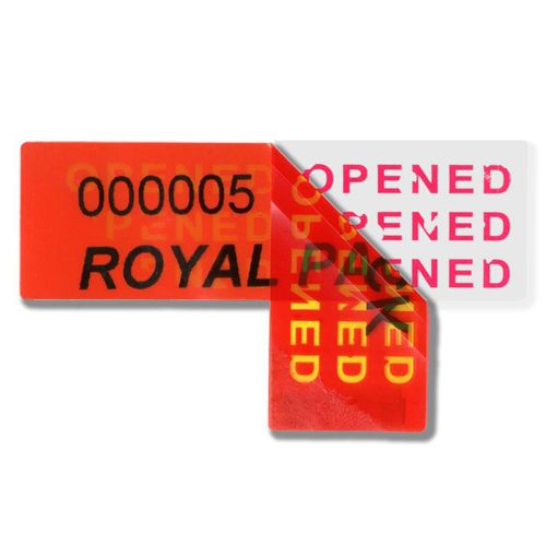 Sicherheitsetikett - ROYAL PACK - Silikon / rot / Rollen
