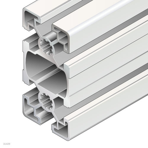 Profil / anodisiertes Aluminium - 3842553612 - Bosch Rexroth - Assembly Technology - rechteckig / für Industrieanwendungen / offen