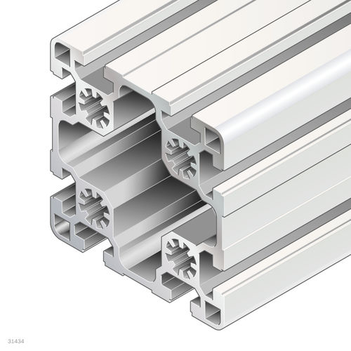 Profil / anodisiertes Aluminium - 3842553613 - Bosch Rexroth - Assembly Technology - rechteckig / für Industrieanwendungen / offen