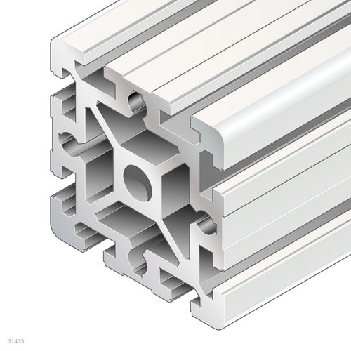 Profil / anodisiertes Aluminium - 3842557201 - Bosch Rexroth - Assembly Technology - rechteckig / für Industrieanwendungen / offen