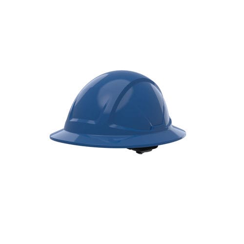 Baustellenhelm - Radius Unvented Full Brim Helmet - Globus Group - stoßfest / weiß / gelb