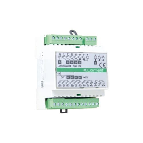 E/A-Modul / 4 Relaisausgänge - 20046604 - Comelit - für DIN-Schiene