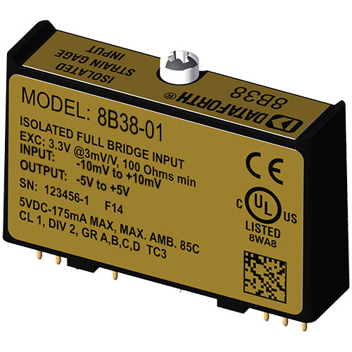 Eingang-Signalverarbeitungsmodul - 8B38-01 - Dataforth Corporation - für Dehnungsmessstreifen