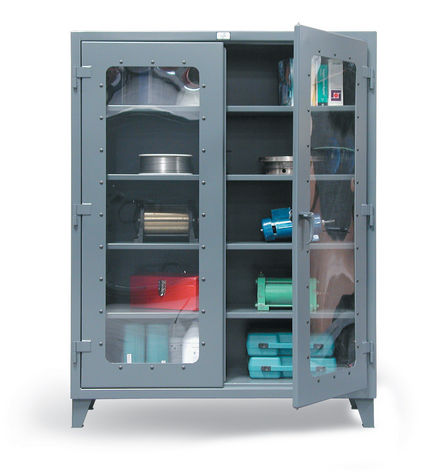 Lagerschrank - LD-244, LD-243 series - Stronghold - bodenstehend / mit Glastüren / Fachböden