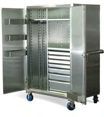 Lagerschrank - XWD-15405 - Stronghold - auf Rollen / Schließfach / Edelstahl