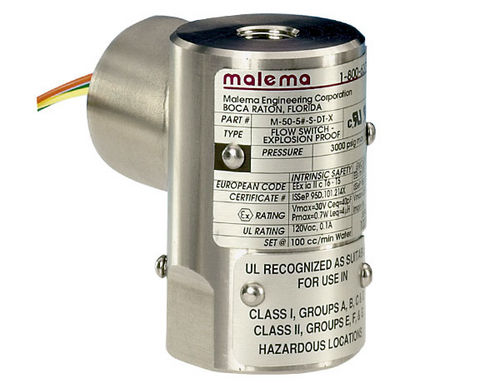 Mechanischer Durchflusswächter - M-50X series - Malema - für Flüssigkeiten / Inline / für gesundheitsschädliche Umgebungen