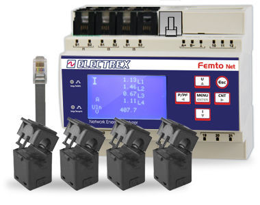 Überwachungs-Analysator - PFN66-H0A09-110 FEMTO 4HALL NET WI-FI EDA D6 DC WEB LOG 8 - ELECTREX - für Stromnetz / elektrisch / Industrie
