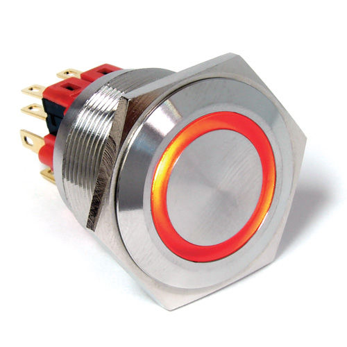 Vandalismussicherer Drucktaster - PV8 series - E-SWITCH - wasserdicht / IP65 / LED-beleuchtet