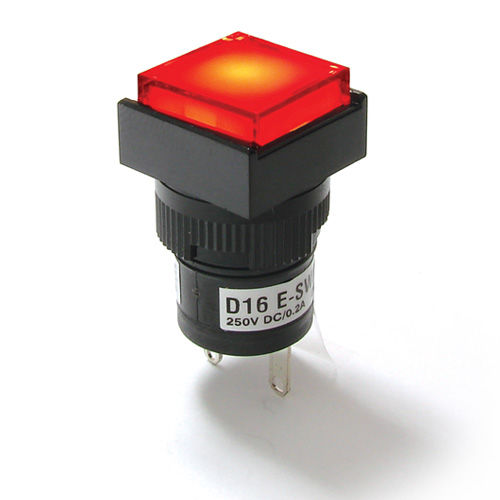 Beleuchteter Drucktaster - L16 series  - E-SWITCH - on/off / mit Meldeleuchte / rechteckig