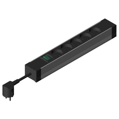 Steckdosenleiste mit Schalter - 0.0.627.43 - item industrial applications - mit 5 Steckdosen