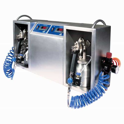 Stationäre Spritzanlage - SPRAYCHOC MAXI - icb tecnologie srl - für Flüssigkeiten / pneumatisch / für die Lebensmittelindustrie