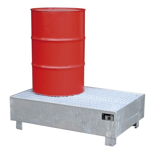 Auffangwanne für Fässer - W series - Bauer - Stahl / mit verzinktem Gitterrost