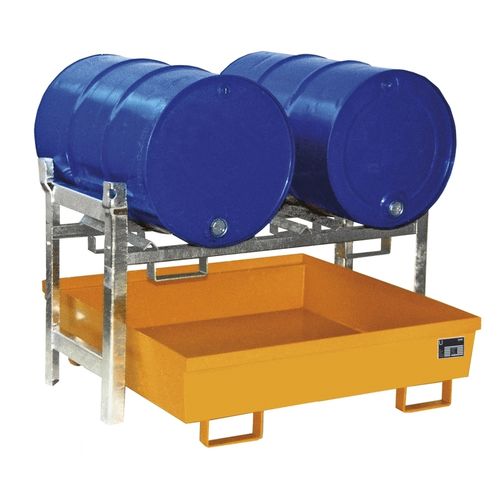 Warenlager-Regal - FR series - Bauer - modular / für Fässer mit Auffangbecken / Stahl